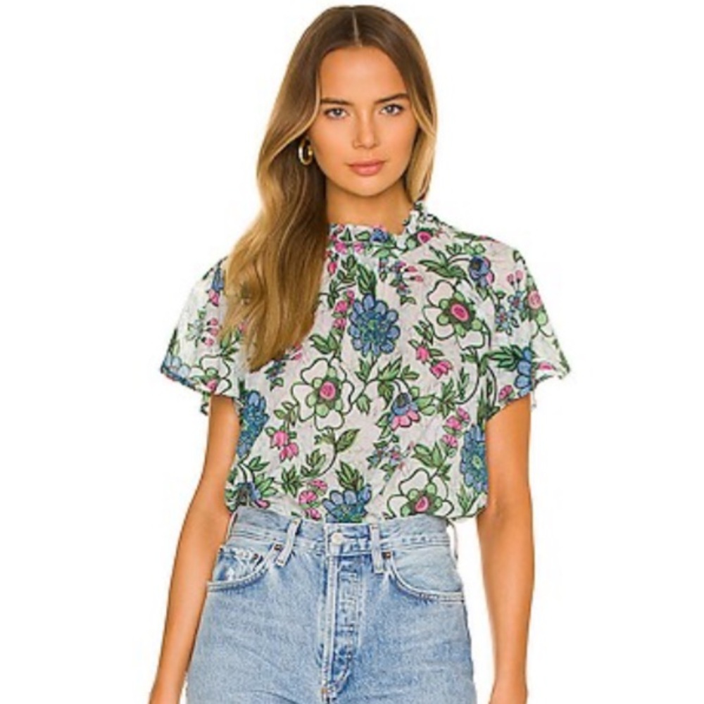 BanjananxRevolve Joyful flutter sleeve top size M